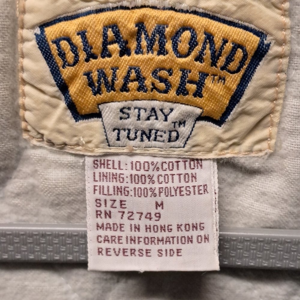 Vintage 1970's Diamond Wash Acid Washed Cropped Quilted Denim Jacket Size M - Picture 5 of 8